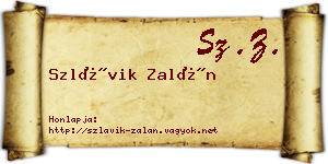 Szlávik Zalán névjegykártya
